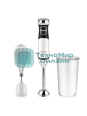 Блендер погружной BRAYER BR1243, 800 Вт, нерж лез, 2 ск, пл. рег, венч, стак 700, бел