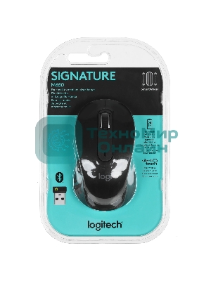 Мышь беспроводная Logitech Signature M650 графитовый, 4000 dpi, радиоканал, Bluetooth, USB, кнопки - 5