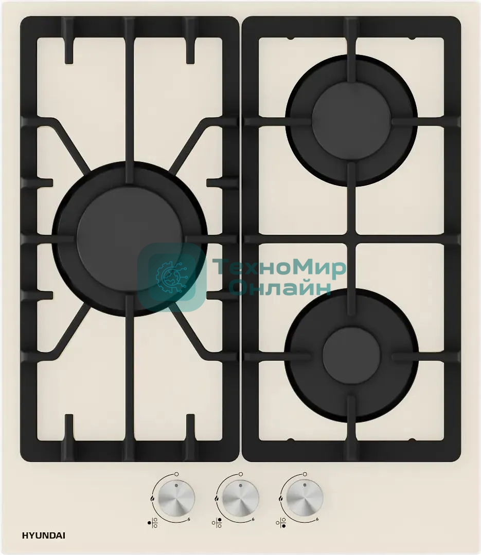 Газовая варочная поверхность Hyundai HHG 4333 BE бежевый
