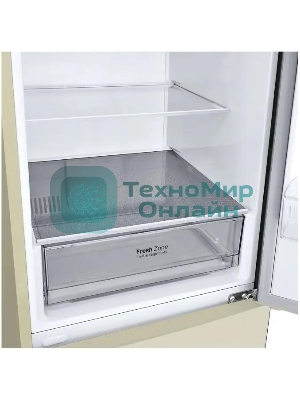 Холодильник LG GA-B509CEWL бежевый двухкамерный 277/107л морозилка снизу, No Frost
