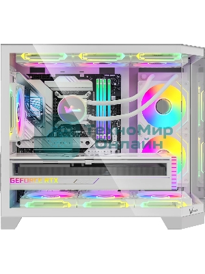 Компьютерный корпус AeroCool / Formula Crystal Z6M Floe белый без БП mATX 4x120мм 2xUSB 3.0 audio bott PSU