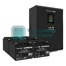 Комплект источника бесперебойного питания Exegate EX296005RUS + батарея 40Aч EX282976RUS 4шт (инвертор, синус, для котла, настенный) ExeGate FineSine SX-7000.LCD.AVR.2SH.T <7000VA/5000W, чистая синусоида, цветной LCD-дисплей, AVR, 2*Schuko+клеммы, линейно-интерактивный, крепление настенное, черный> + батарея ExeGate DT 1240 (12В, 40А·ч) 4шт