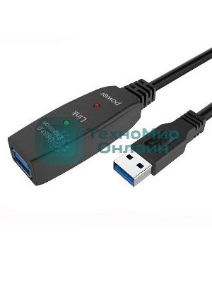 Кабель-адаптер USB3.0-repeater Aopen, удлинительный активный Am-->Af 5м QUST/qust ACU827A-5M