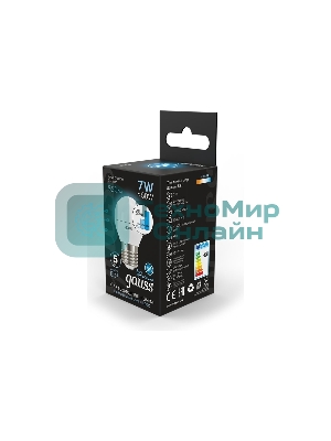 Лампа светодиодная Gauss LED Globe 7Вт E27 4100К step diммable (диммир.)