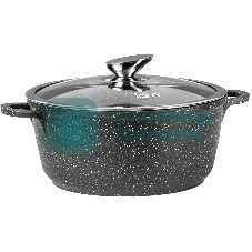 Кастрюля Lara LR02-207 Rio 30 см, 7.3 л, мрамор, капсулированное индукционное дно, крышка