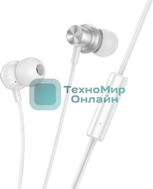 Проводные наушники Hoco M110 Encourage серебристый, внутриканальные, jack 3.5 мм