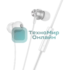 Проводные наушники Hoco M110 Encourage серебристый, внутриканальные, jack 3.5 мм