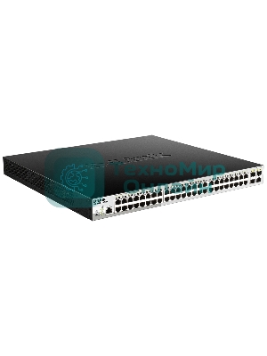 Коммутатор D-Link DGS-1210-52MP/ME/B2A, 48×1 Гбит/с + 4×1 Гбит/с SFP, управляемый