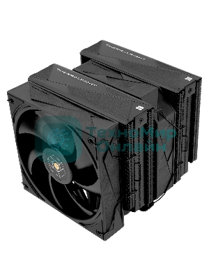 Кулер для процессора Thermalright Royal Pretor 130 черный (4-pin PWM, 158мм, Ni/Cu, 6x6мм, 1x120+1x130мм, 80.45CFM/81.88CFM, 29.4dBA/28.3dBA, 2150PM/1750RPM, S: 1200, 1700, 1851, 2011, 2066, 115X, AM4, AM5, black)