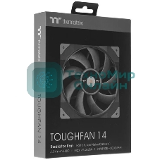 Вентилятор для корпуса Thermaltake TOUGHFAN 14 черный, 140 мм, 2000 об/мин, 33.2 дБ, 4 pin