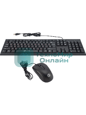 Комплект клавиатура+мышь Oklick 630M проводной, USB, 1600 DPI, чёрный