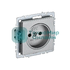 Розетка 1-местная IEK BRITE РС10-1-0-БрА (BR-R10-10-K47) без заземления, без защитных шторок, 10А, алюминий