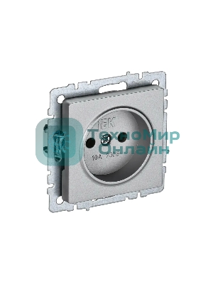 Розетка 1-местная IEK BRITE РС10-1-0-БрА (BR-R10-10-K47) без заземления, без защитных шторок, 10А, алюминий