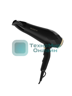 Фен MAXVI HD2201 черный/золотистый, 2200 Вт
