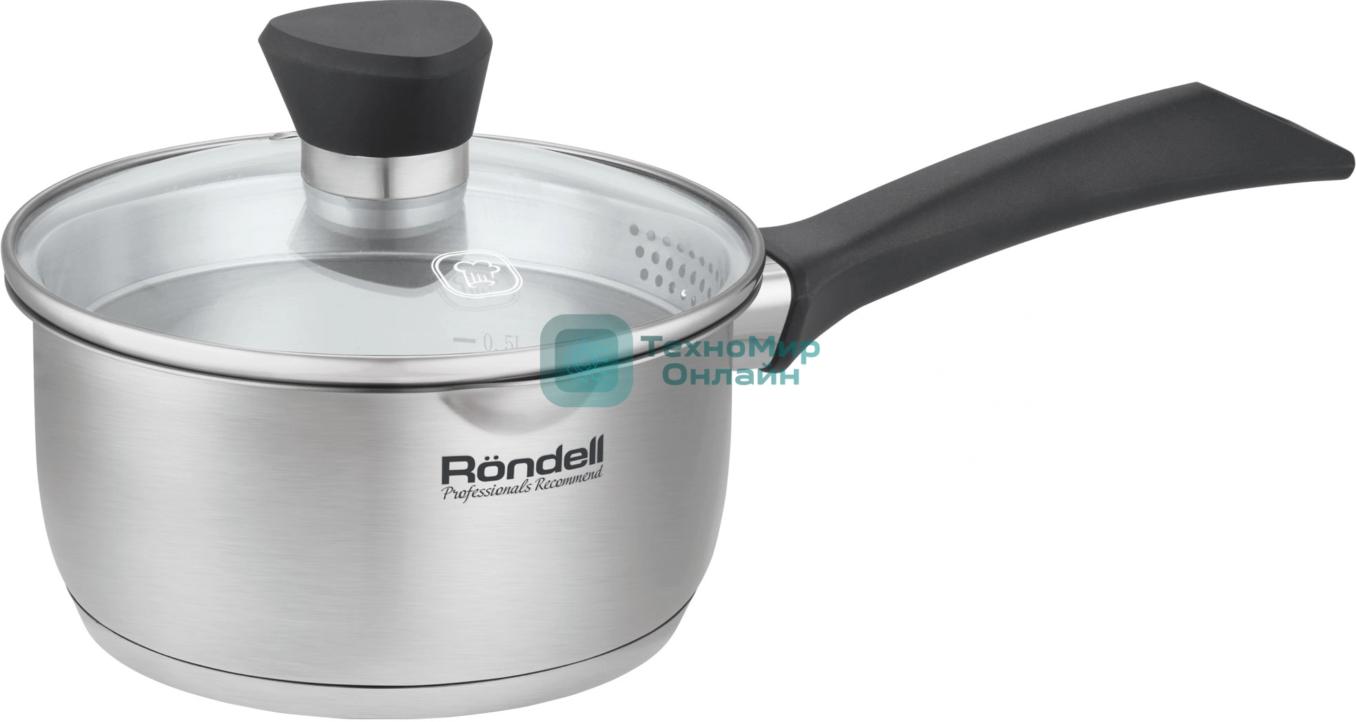 Ковш Rondell Strike Grey Ultra RDS-1946 1.3 л. d=16 см (с крышкой) стальной