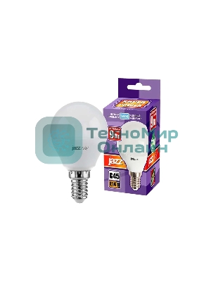 Лампа светодиодная JazzWay PLED-SP G45 9Вт шар 5000К холодный белый E14 820лм 230В