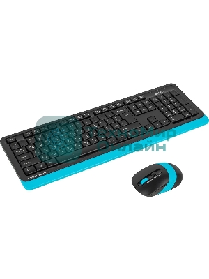 Комплект клавиатура+мышь A4Tech FStyler FG1010 беспроводной, USB, 2000 DPI, чёрный/синий