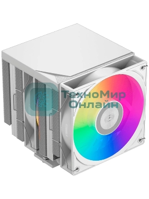 Кулер для процессора PCCooler RT720 TC ARGB WH (270W, 4-pin PWM, 157.5mm, Al/Cu, 7x6mm, ARGB, 2x120mm, 73.32CFM, 34.9dBA, 2200RPM, S: 1851/1700/1200/115X, AM5/AM4, white)