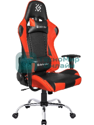 Кресло игровое Defender Azgard черный/Красный, полиуретан, 60 мм