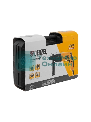 Перфоратор электрический Denzel RHH-600-22, SDS-plus, 600 Вт, 2,5 Дж, 2 реж.