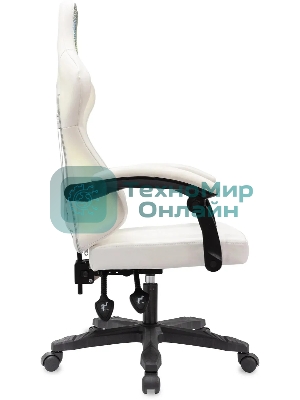 Кресло игровое Knight Wolf RGb белый эко.кожа/сетка, крестов. пластик