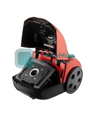 Пылесос BRAYER BR4223 черный/красный, 380/1800 Вт, уборка сухая, пылесборник мешок 2.5 л