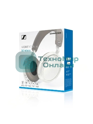 Беспроводные/проводные наушники Sennheiser Momentum 4 Wireless белый, полноразмерные, Bluetooth + проводной, активное шумоподавление, до 60 ч