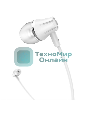 Проводные наушники Borofone BM21 белый, внутриканальные, Jack 3.5 мм
