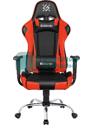 Кресло игровое Defender Azgard черный/Красный, полиуретан, 60 мм