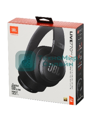 Беспроводные/проводные наушники JBL Live 770NC черный, полноразмерные, Bluetooth 5.3 + проводной, адаптивное шумоподавление , до 65 ч