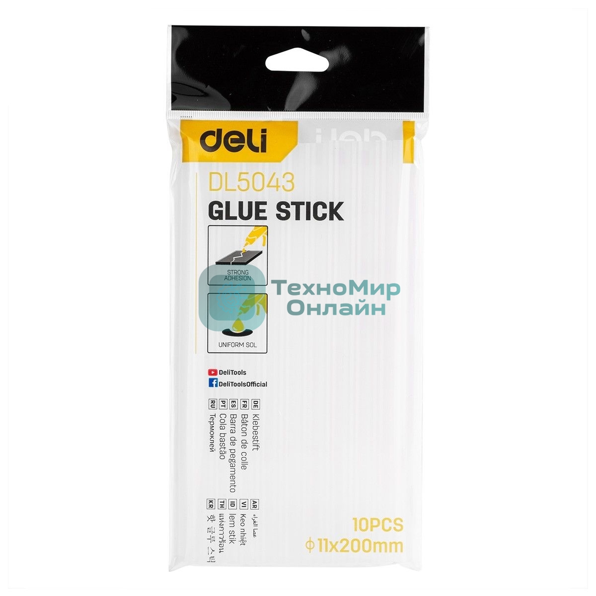 Стержни клеевые Deli DL5043 11х200 мм 10 шт. белый