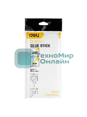 Стержни клеевые Deli DL5043 11х200 мм 10 шт. белый