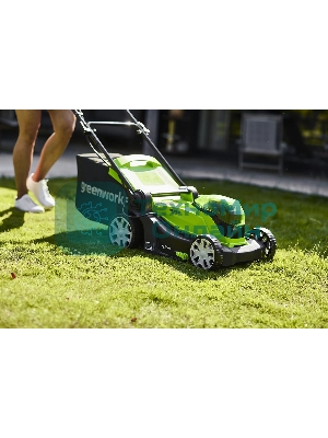 Газонокосилка аккумуляторная (2512607) GreenWorks G24X2LM41, 2*24V, 41 см, без АКБ и ЗУ