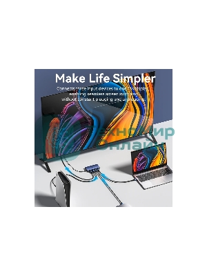 Переключатель (switch) 3x1 Vention HDMI v2.0