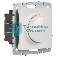Светорегулятор поворотно-нажимной IEK BRITE СС10-1-0-БрБ 600 Вт, белый