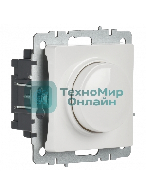 Светорегулятор поворотно-нажимной IEK BRITE СС10-1-0-БрБ 600 Вт, белый