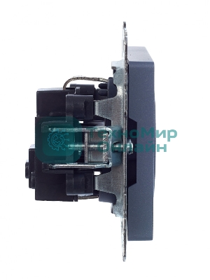 Розетка 1-местная IEK BRITE 16А РС11-1-0-БрМ с заземлением, без защитных шторок, 16А, маренго