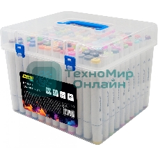 Набор маркеров для скетчинга Silwerhof Idea, двойной пишущий наконечник, 1-7 мм, 120 цветов (120 шт.) пластиковая коробка