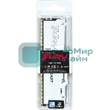 Оперативная память Kingston Fury Beast, DDR5, 16Gb (1x16 GB), 6000 MHz, CL30, радиатор, RGB, белый