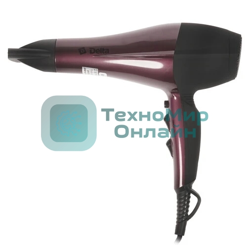 Фен Delta DL-0937 черный/бордовый, 2000 Вт, ионизация