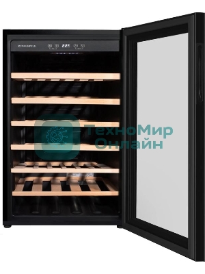 Винный шкаф Maunfeld MFWC-118S40 черный, 118 л, 1 отсек, 40 бут., класс G