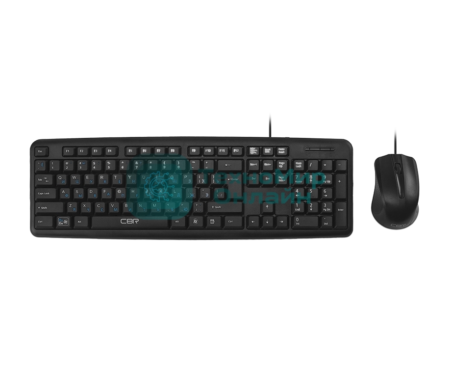 Комплект клавиатура+мышь CBR KB-SET 710 проводной, USB, 1000 DPI, чёрный