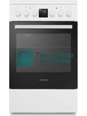 Плита электрическая Maunfeld MEC55CW08D белый, конфорок 4 шт, духовка 60 л, 50 см x 85 см x 60 см