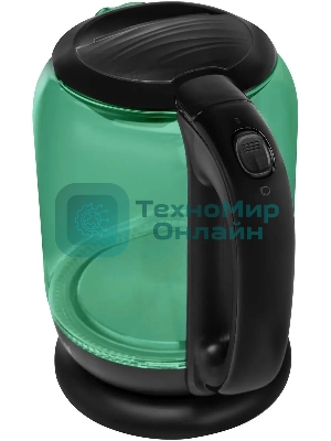 Чайник электрический Hyundai HYK-G2807 1.8л. 2200Вт бирюзовый/черный (корпус: стекло)