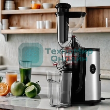 Соковыжималка Kitfort КТ-1162 чёрный, шнековая вертикальная, 150 Вт, 1000 мл, электронное, реверс