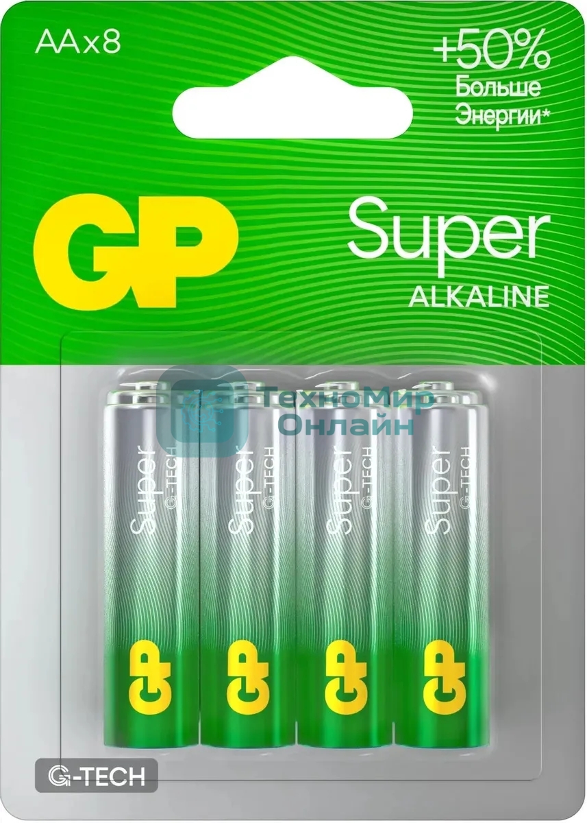 Батарея GP Super Alkaline 15AA21-2CRSBC8 AA (8шт) блистер