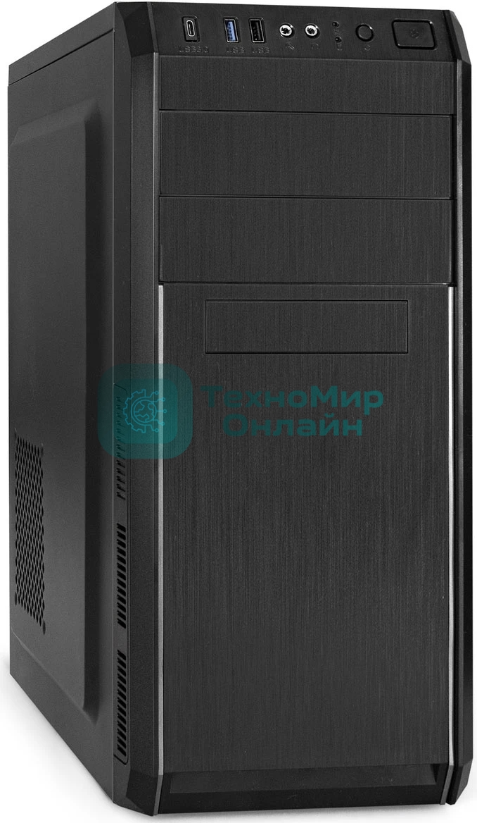 Компьютерный корпус Miditower ExeGate XP-334UC-UNS450 (ATX, БП UNS450 с вент. 12см, 1хUSB/1хUSB 3.0/1хTypeC, аудио, черный)