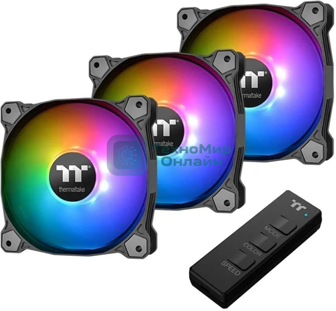 Комплект вентиляторов для корпуса Thermaltake CT120 EX Reverse ARGB Sync (3 шт.) черный, 120 мм, 2000 об/мин, 31.2 дБ, 4 pin