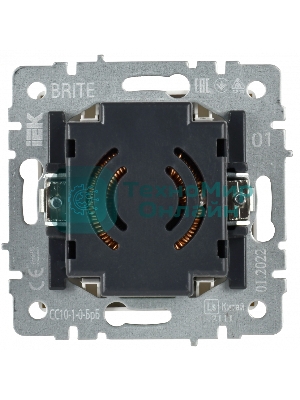 Светорегулятор поворотно-нажимной IEK BRITE СС10-1-0-БрБ 600 Вт, белый
