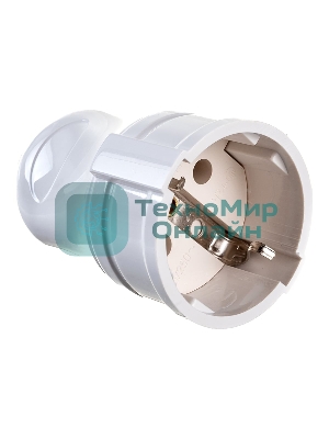 Розетка прямая разборная с заземл. РПп10-01-Ст 16А белый IEK ERP10-16-01-K01